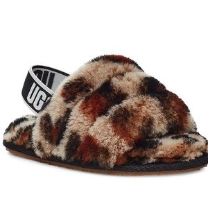 COPY - COPY - COPY - Ugg Fluff Yeah Leopard-Print Slingback Slippers